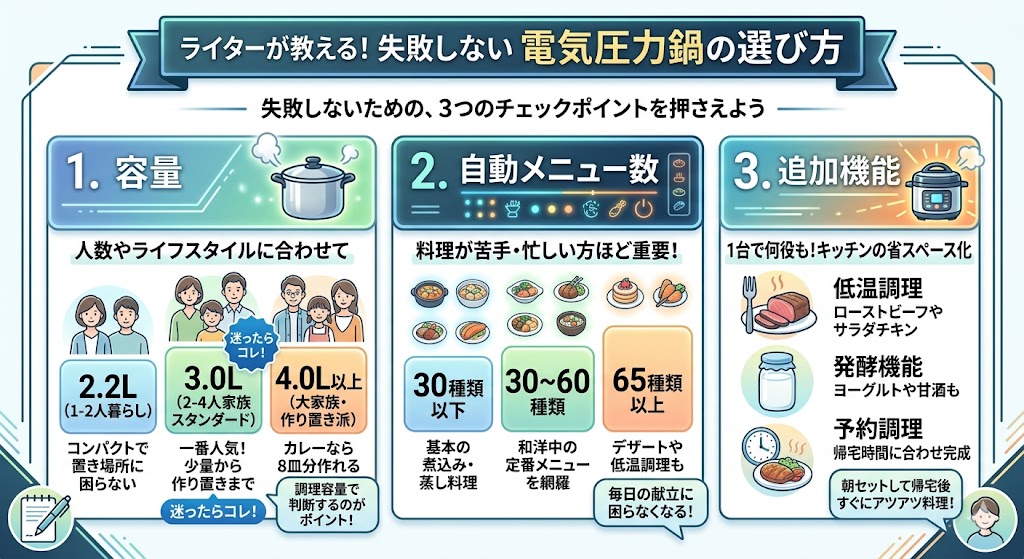 電気圧力鍋の選び方